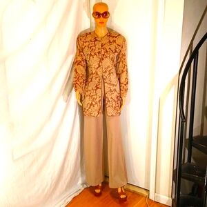 🔥 Giorgio Armani Brown & Tan 3/4 jacket/blazer.